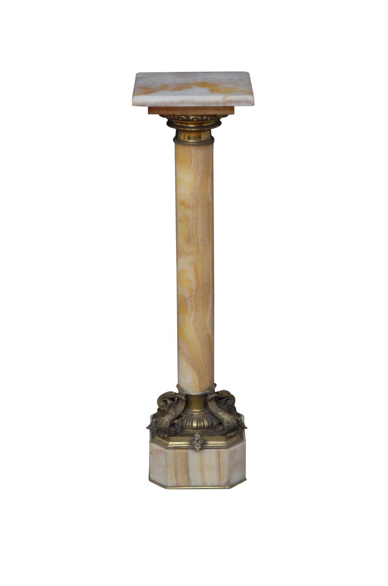 Two Superb Antique Marble Columns - Onyx Pedestals - Image 6
